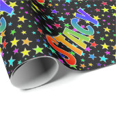 Rainbow Vorname "STACY" + Sterne Geschenkpapier (Rolleneckpunkt)