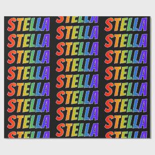 Rainbow Vorname "STELLA"; Fun & Colorful Geschenkpapier