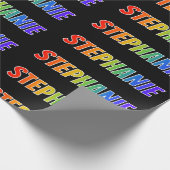 Rainbow Vorname "STEPHANIE"; Fun & Colorful Geschenkpapier (Ecke)