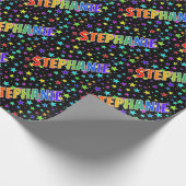 Rainbow Vorname "STEPHANIE" + Sterne Geschenkpapier (Ecke)
