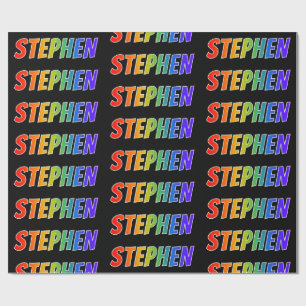 Rainbow Vorname "STEPHEN"; Fun & Colorful Geschenkpapier