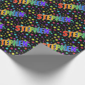 Rainbow Vorname "STEPHEN" + Sterne Geschenkpapier (Ecke)