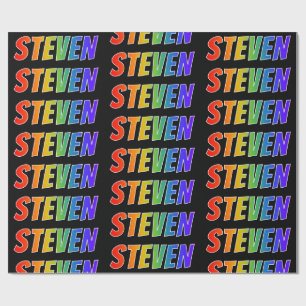 Rainbow Vorname "STEVEN"; Fun & Colorful Geschenkpapier