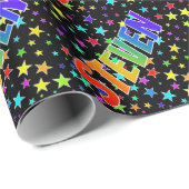 Rainbow Vorname "STEVEN" + Sterne Geschenkpapier (Rolleneckpunkt)