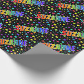 Rainbow Vorname "SUZANNE" + Sterne Geschenkpapier (Ecke)