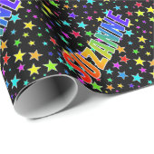 Rainbow Vorname "SUZANNE" + Sterne Geschenkpapier (Rolleneckpunkt)