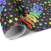 Rainbow Vorname "SYDNEY" + Sterne Geschenkpapier (Rolleneckpunkt)