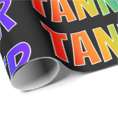Rainbow Vorname "TANNER"; Fun & Colorful Geschenkpapier (Rolleneckpunkt)