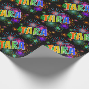 Rainbow Vorname "TARA" + Feuerwerk Geschenkpapier