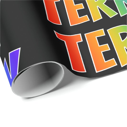 Rainbow Vorname "TERRY"; Fun & Colorful Geschenkpapier (Rolleneckpunkt)