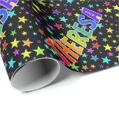 Rainbow Vorname "THERESA" + Sterne Geschenkpapier (Rolleneckpunkt)