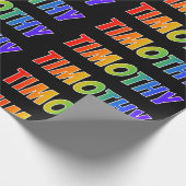 Rainbow Vorname "TIMOTHY"; Fun & Colorful Geschenkpapier (Ecke)