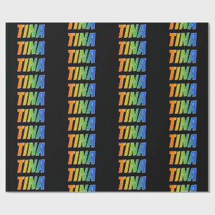 Rainbow Vorname "TINA"; Fun & Colorful Geschenkpapier