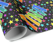 Rainbow Vorname "TINA" + Sterne Geschenkpapier (Rolleneckpunkt)