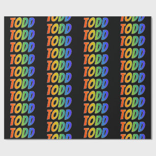 Rainbow Vorname "TODD"; Fun & Colorful Geschenkpapier