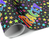 Rainbow Vorname "TRACEY" + Sterne Geschenkpapier (Rolleneckpunkt)