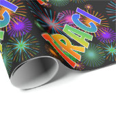 Rainbow Vorname "TRACI" + Feuerwerk Geschenkpapier (Rolleneckpunkt)