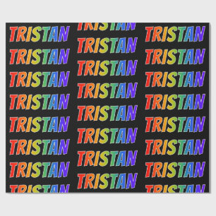Rainbow Vorname "TRISTAN"; Fun & Colorful Geschenkpapier