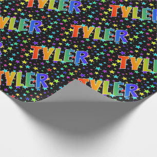Rainbow Vorname "TYLER" + Sterne Geschenkpapier