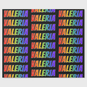 Rainbow Vorname "VALERIA"; Fun & Colorful Geschenkpapier