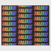 Rainbow Vorname "VALERIE"; Fun & Colorful Geschenkpapier (Flach)