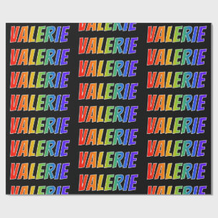 Rainbow Vorname "VALERIE"; Fun & Colorful Geschenkpapier