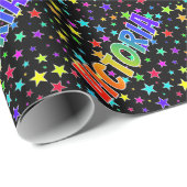 Rainbow Vorname "VICTORIA" + Sterne Geschenkpapier (Rolleneckpunkt)
