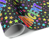 Rainbow Vorname "VINCENT" + Sterne Geschenkpapier (Rolleneckpunkt)
