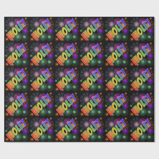 Rainbow Vorname "VIOLET" + Feuerwerk Geschenkpapier (Flach)