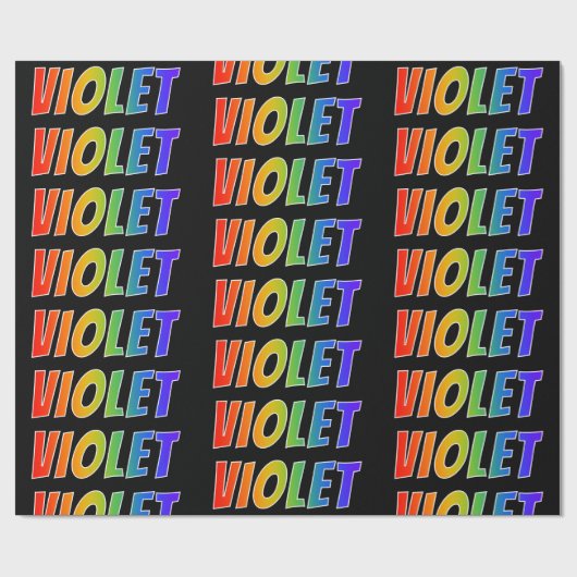 Rainbow Vorname "VIOLET"; Fun & Colorful Geschenkpapier (Flach)