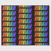 Rainbow Vorname "VIVIAN"; Fun & Colorful Geschenkpapier (Flach)