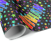 Rainbow Vorname "VIVIAN" + Sterne Geschenkpapier (Rolleneckpunkt)