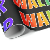 Rainbow Vorname "WALTER"; Fun & Colorful Geschenkpapier (Rolleneckpunkt)