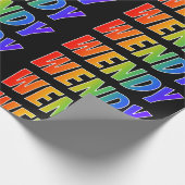Rainbow Vorname "WENDY"; Fun & Colorful Geschenkpapier (Ecke)