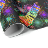Rainbow Vorname "WHITNEY" + Feuerwerk Geschenkpapier (Rolleneckpunkt)