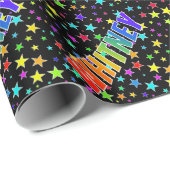 Rainbow Vorname "WHITNEY" + Sterne Geschenkpapier (Rolleneckpunkt)