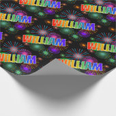 Rainbow Vorname "WILLIAM" + Feuerwerk Geschenkpapier (Ecke)