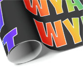 Rainbow Vorname "WYATT"; Fun & Colorful Geschenkpapier (Rolleneckpunkt)