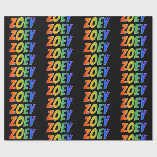 Rainbow Vorname "ZOEY"; Fun & Colorful Geschenkpapier