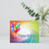 Rainbow Vortex Happy Birthday Postkarte (Stehend Vorderseite)