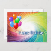 Rainbow Vortex Happy Birthday Postkarte (Vorne/Hinten)