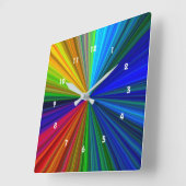 Rainbow Vortex Quadratische Wanduhr (Winkel)