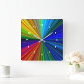 Rainbow Vortex Quadratische Wanduhr (Zuhause)