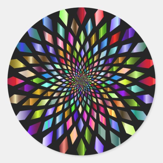 Rainbow Vortex Runder Aufkleber (Vorderseite)