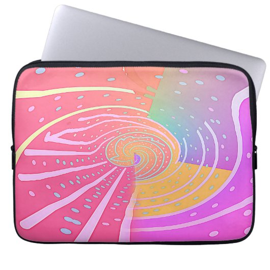 Rainbow Vortex Swirl Laptopschutzhülle (Vorderseite)