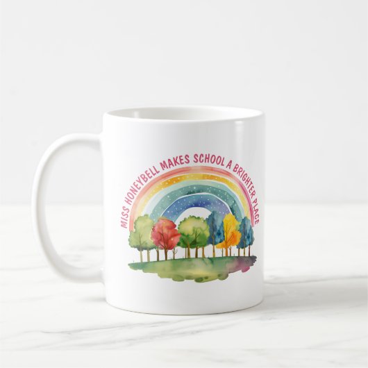 Rainbow-Wald-Lehrer-Wertschätzung am helleren Plat Kaffeetasse (Links)