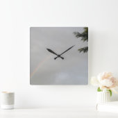 Rainbow Wall Clock Quadratische Wanduhr (Zuhause)