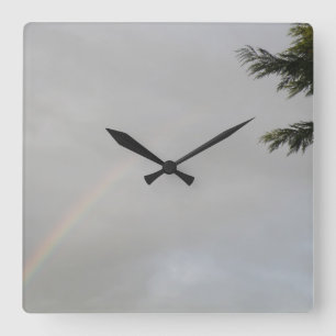 Rainbow Wall Clock Quadratische Wanduhr