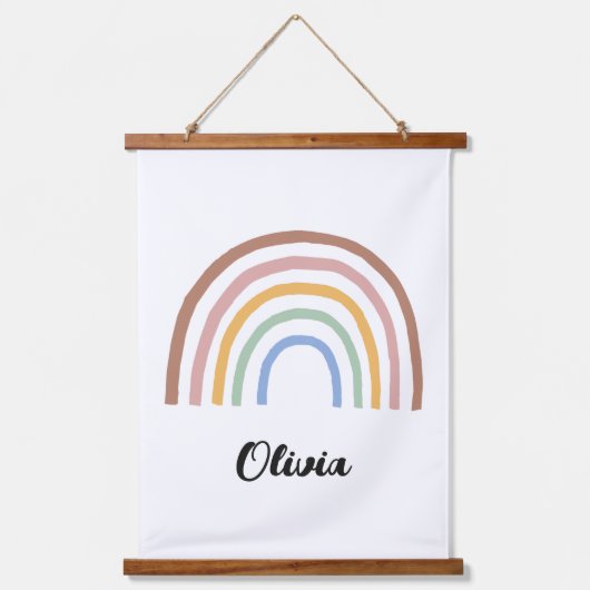 Rainbow  wandteppich mit holzrahmen (Vorderseite)