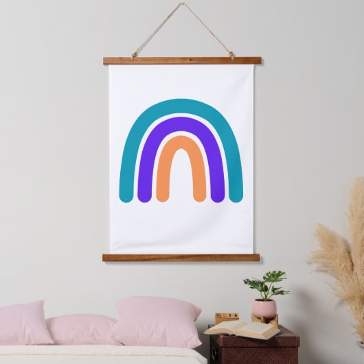 Rainbow Wandteppich Mit Holzrahmen (Schlafzimmer)